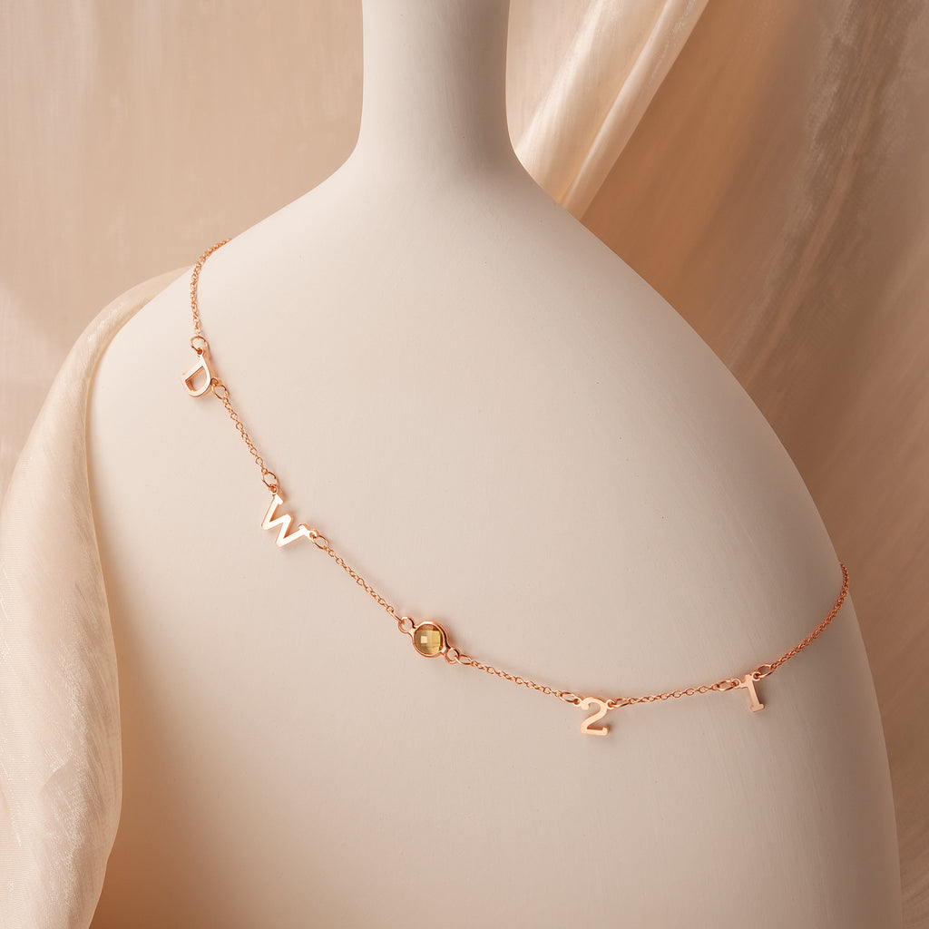 Birthstone and Charm Necklace