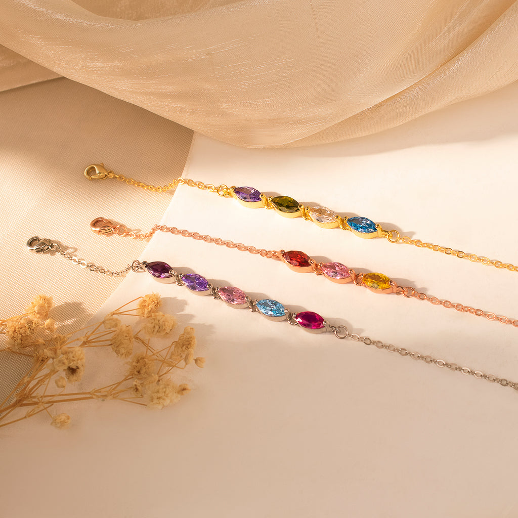 Marquise Birthstone Bracelet
