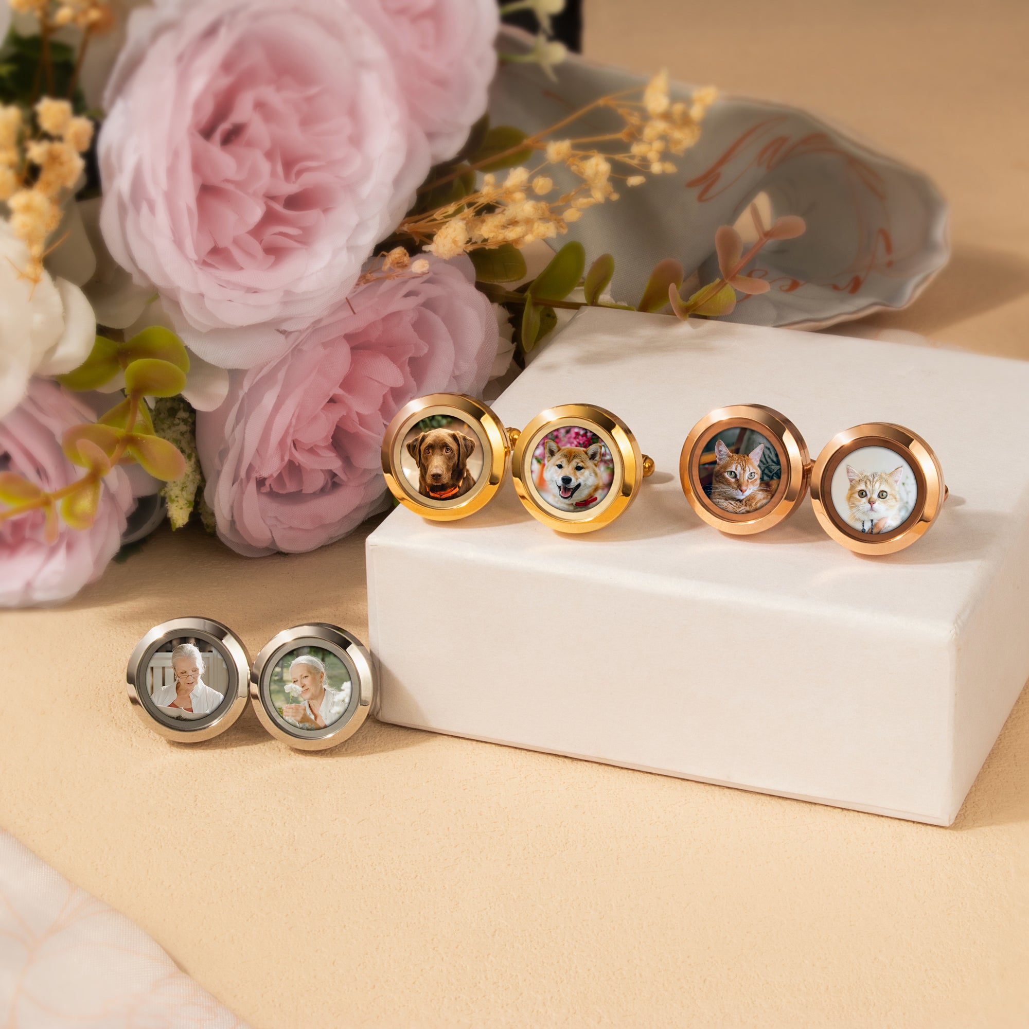 Glass Photo Locket Cufflinks