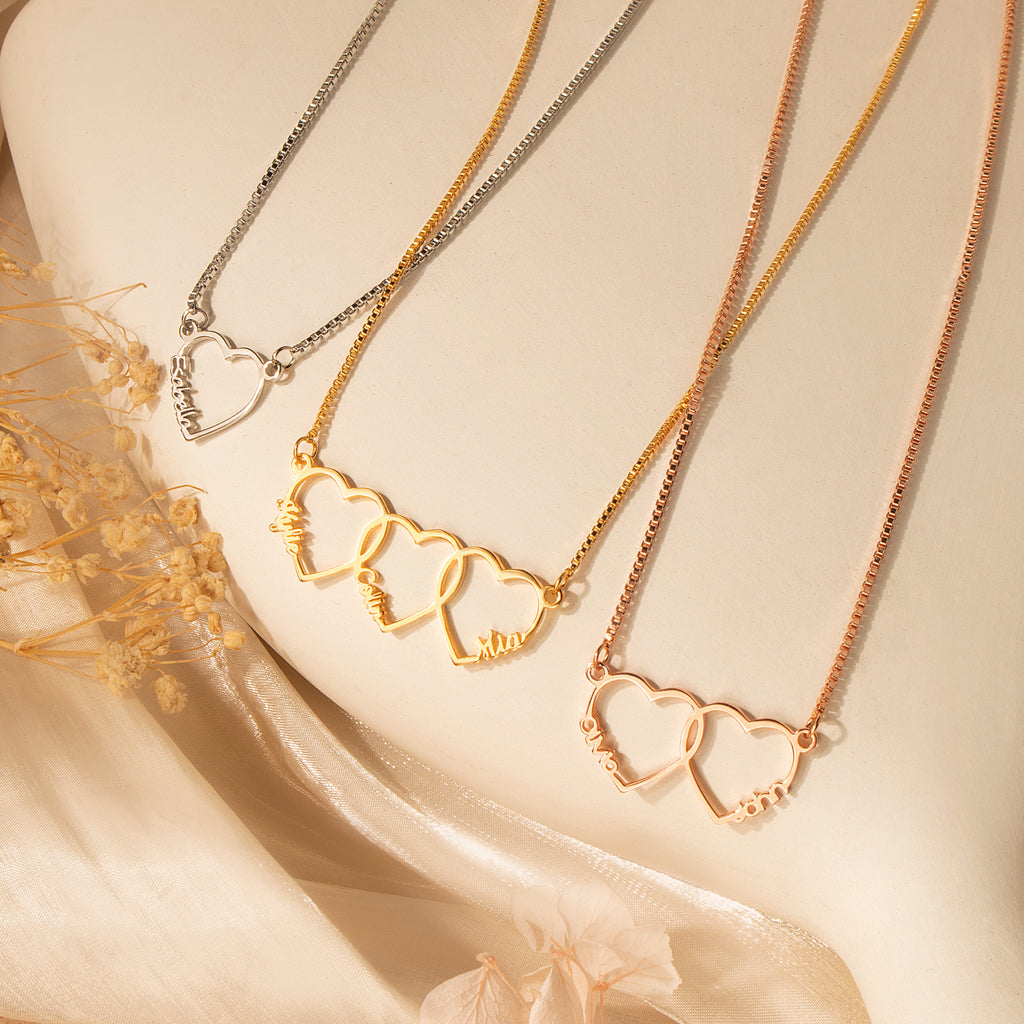 Custom Multi-Name Heart Necklaace