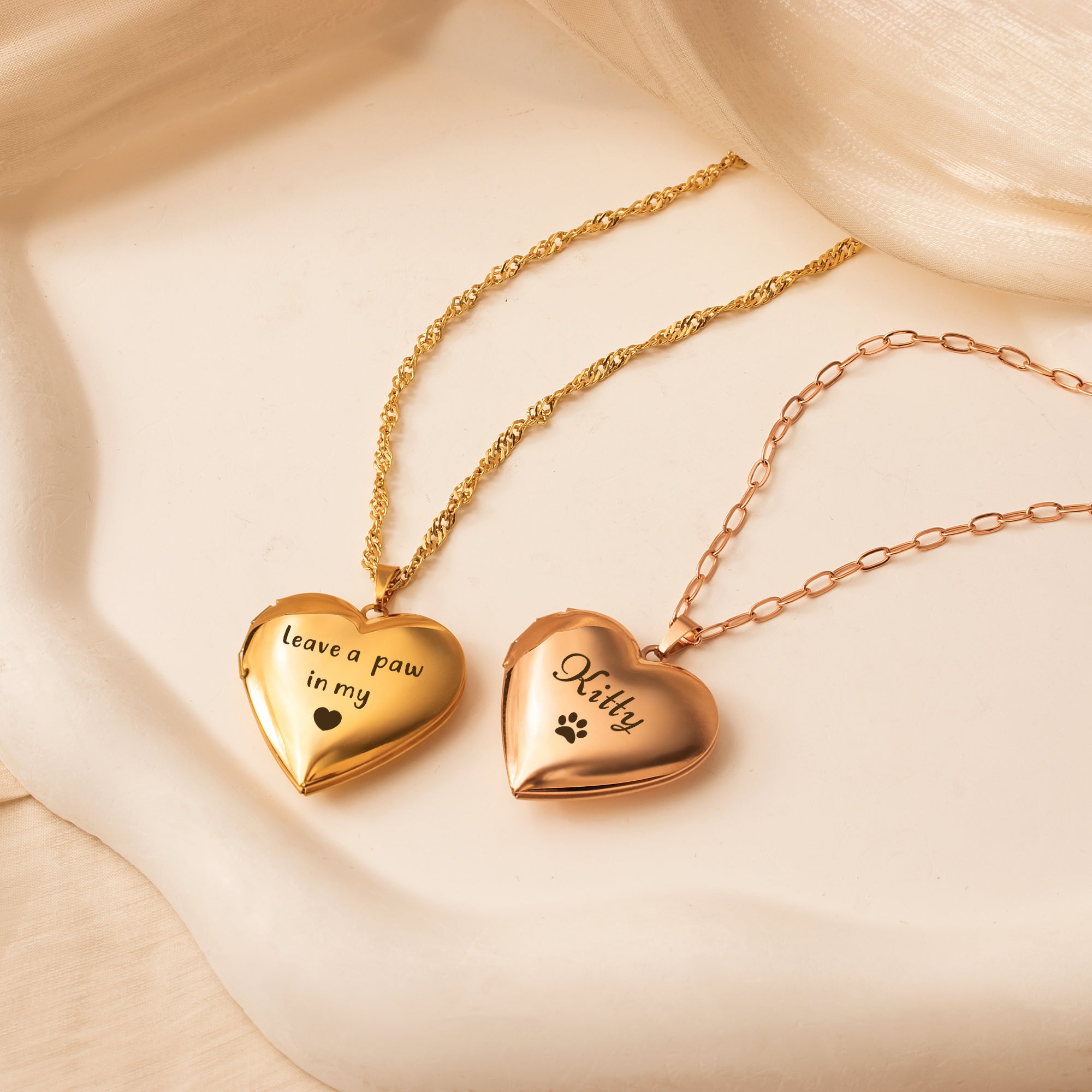 Personalized Heart Pet Photo Locket Necklace