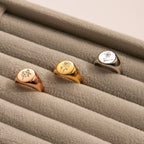 Birth Flower Signet Ring