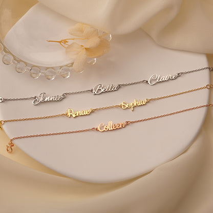 Personalized Multiple Name Sterling Silver Bracelet