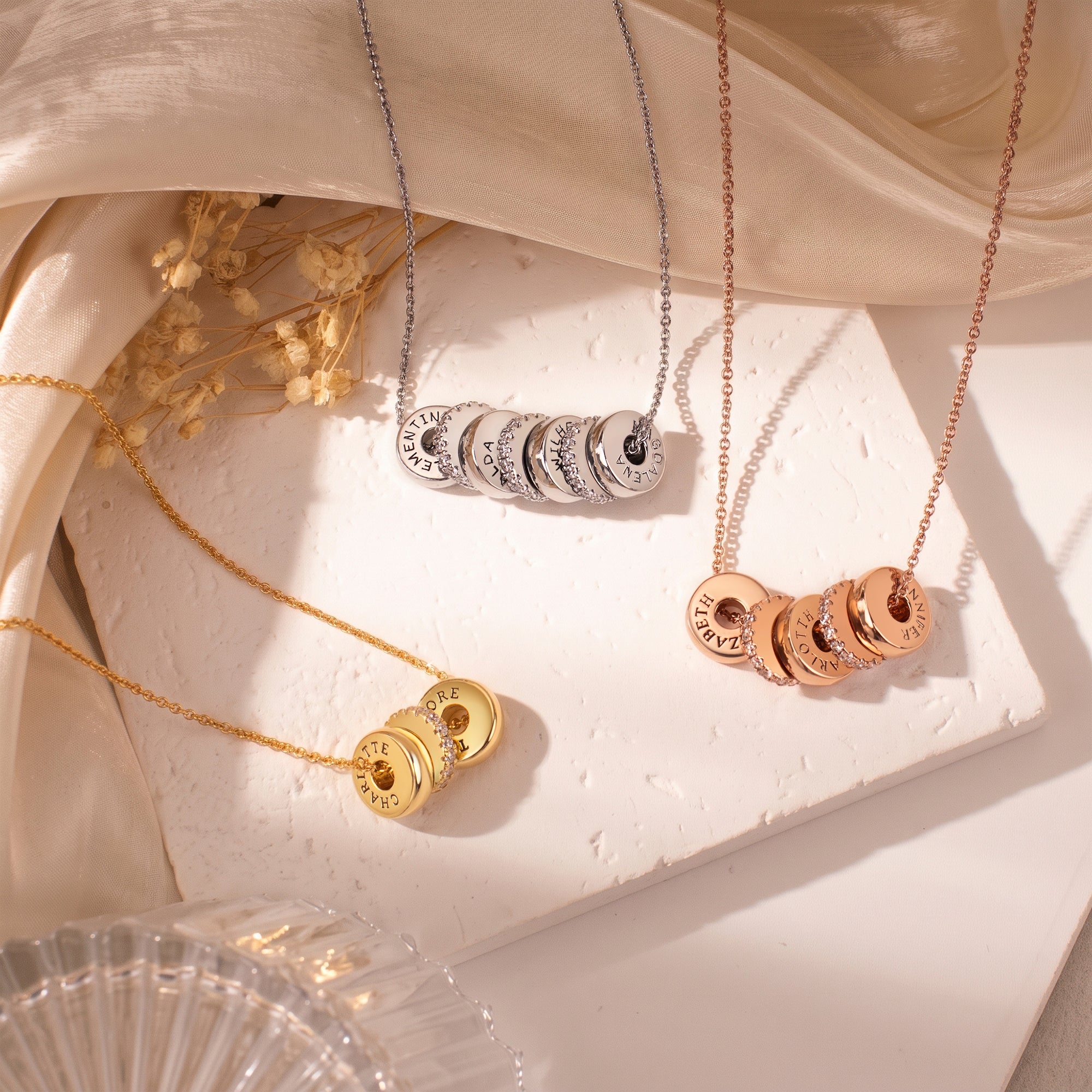 Personalized Circle Bead Necklace