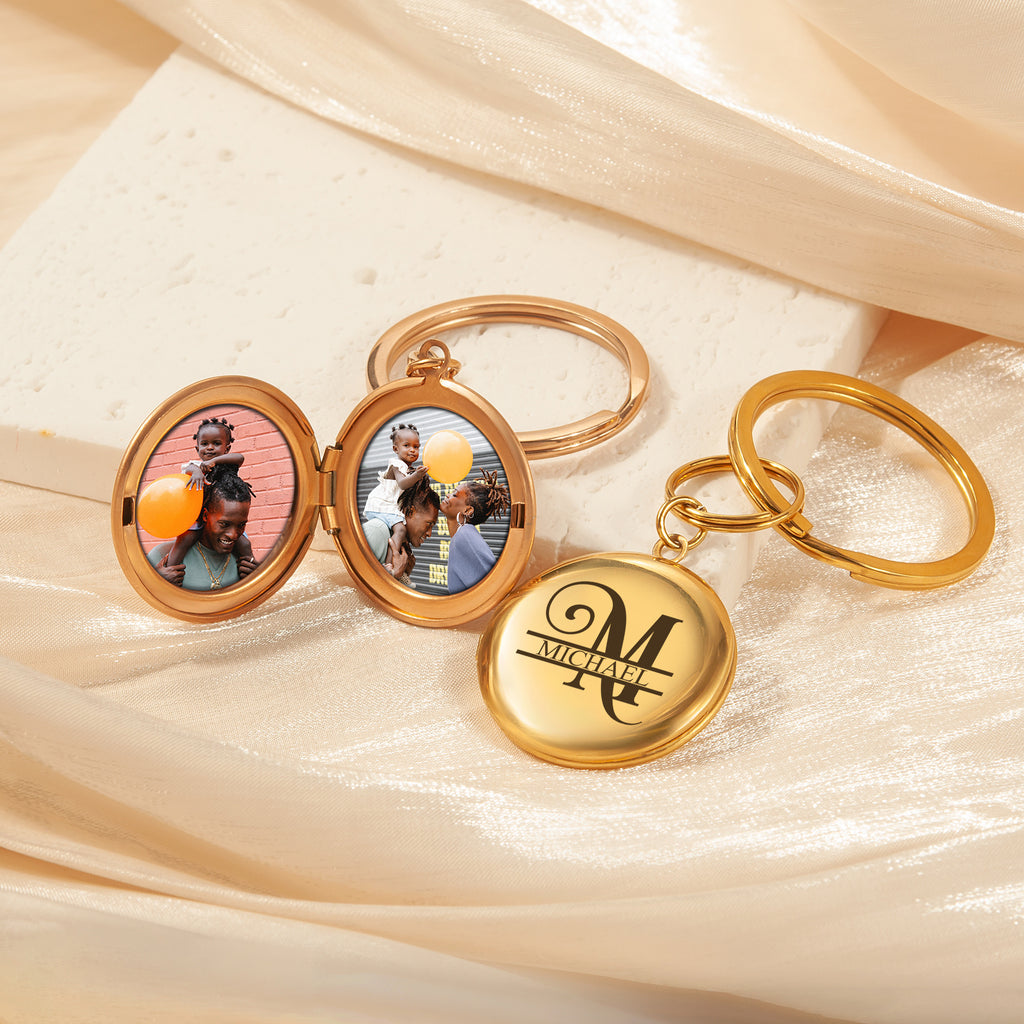 Locket Key Ring Custom Name Photo Locket Key Chain – Anavia Jewelry & Gift