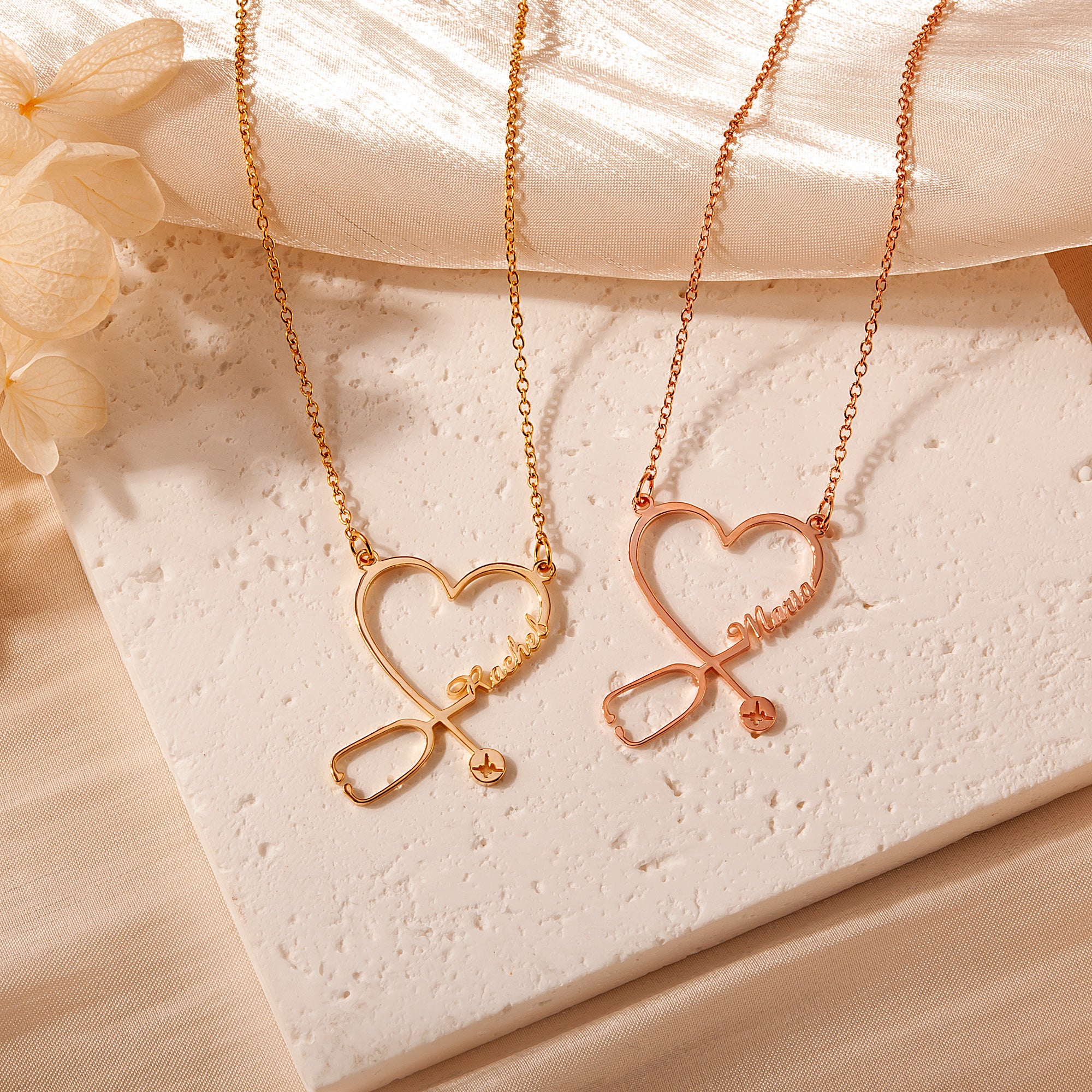 Personalized Stethoscope Name Necklace