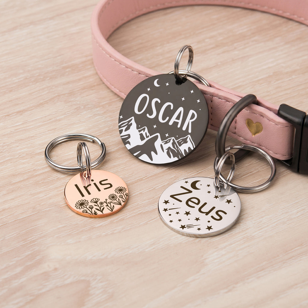 Personalized Round Stainless Steel Pet ID Tag