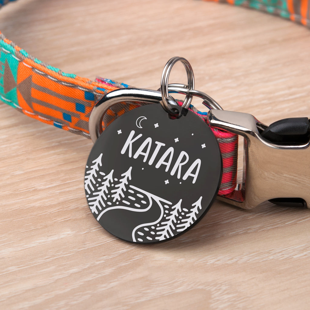 Horizon Line Road Round Pet Dog Tag