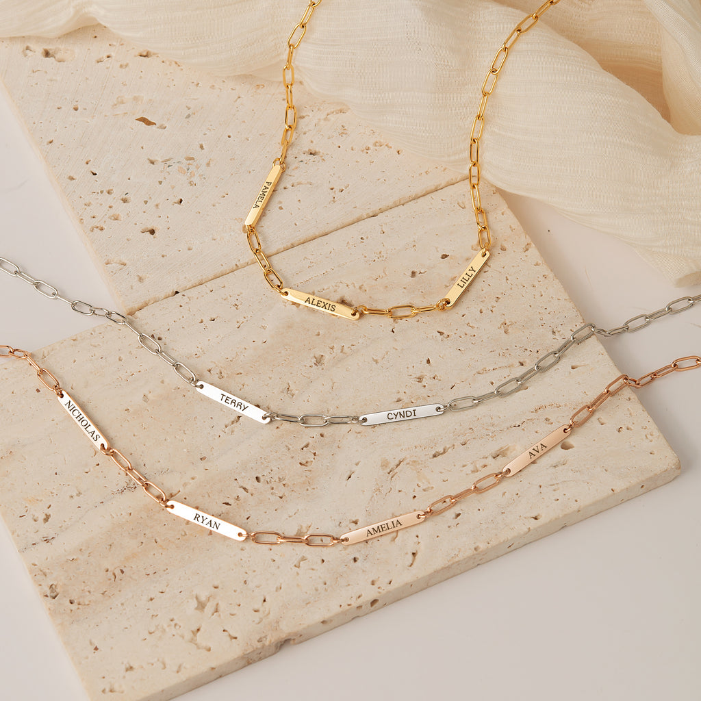 Custom Women's Paper Clip Stainless Steel Chain Necklace