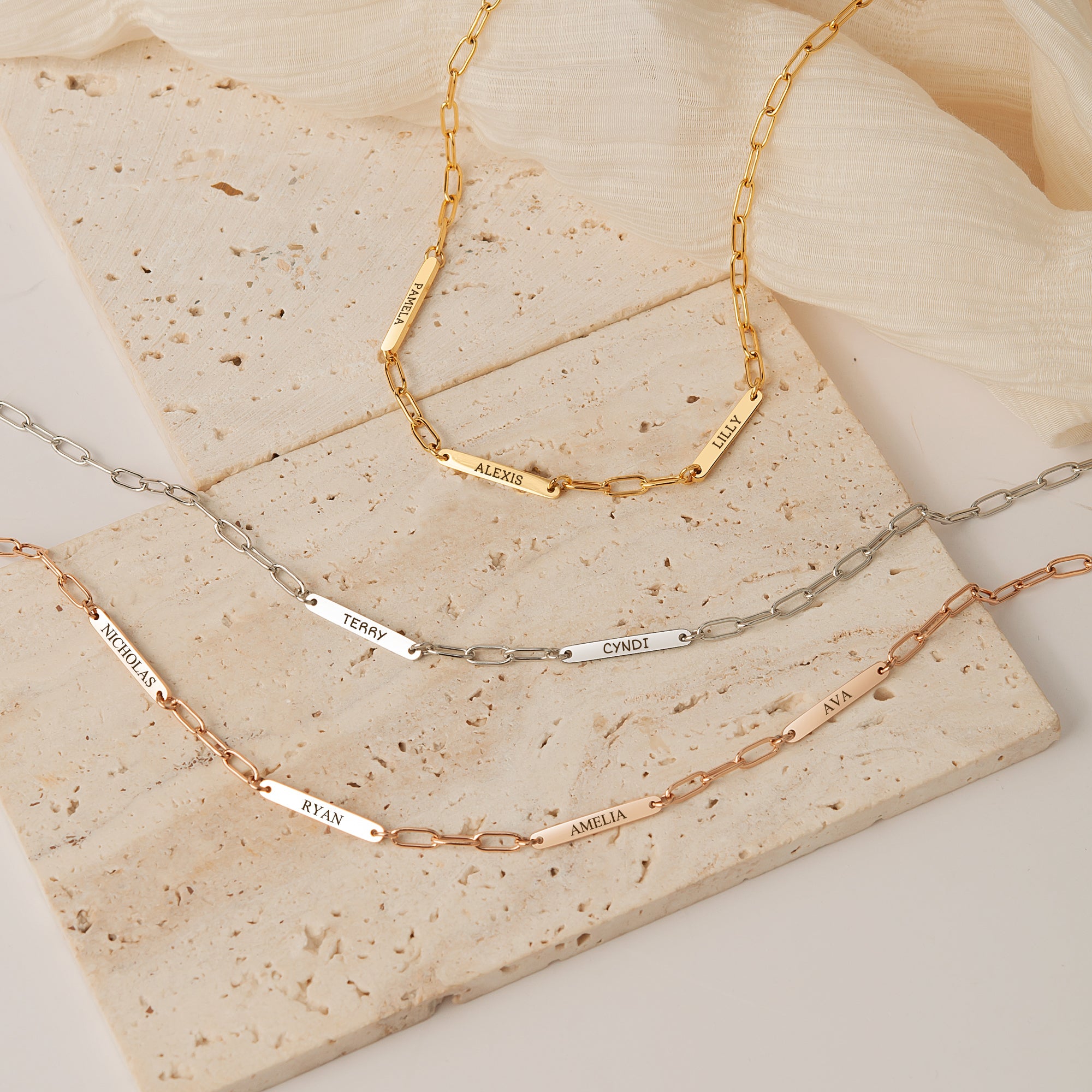 Custom Women's Paper Clip Stainless Steel Chain Necklace