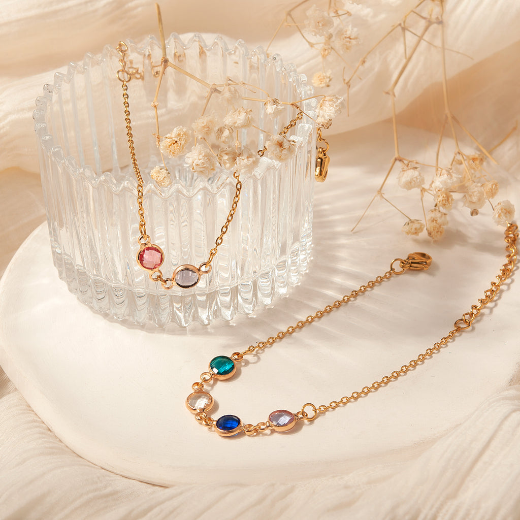 Birthstone Connecter Charm Bracelet