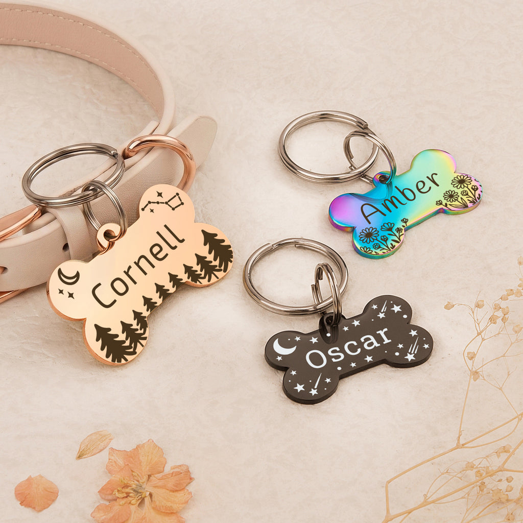 Personalized Bone Stainless Steel Pet ID Tag