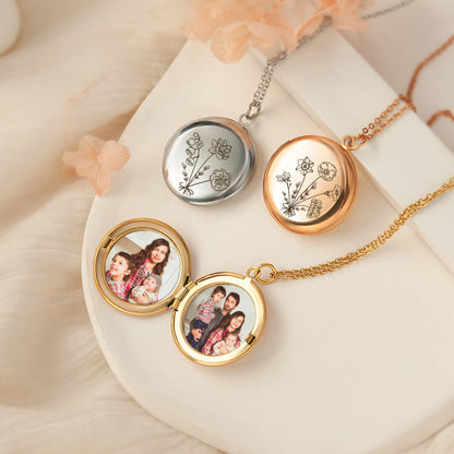 Build Your Own Bouquet Photo Locket Necklace