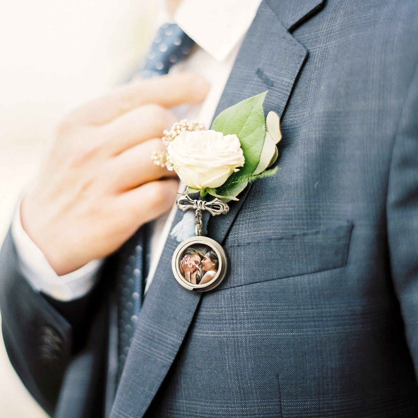 Personalized Custom Photo Locket Wedding Bouquet Charm