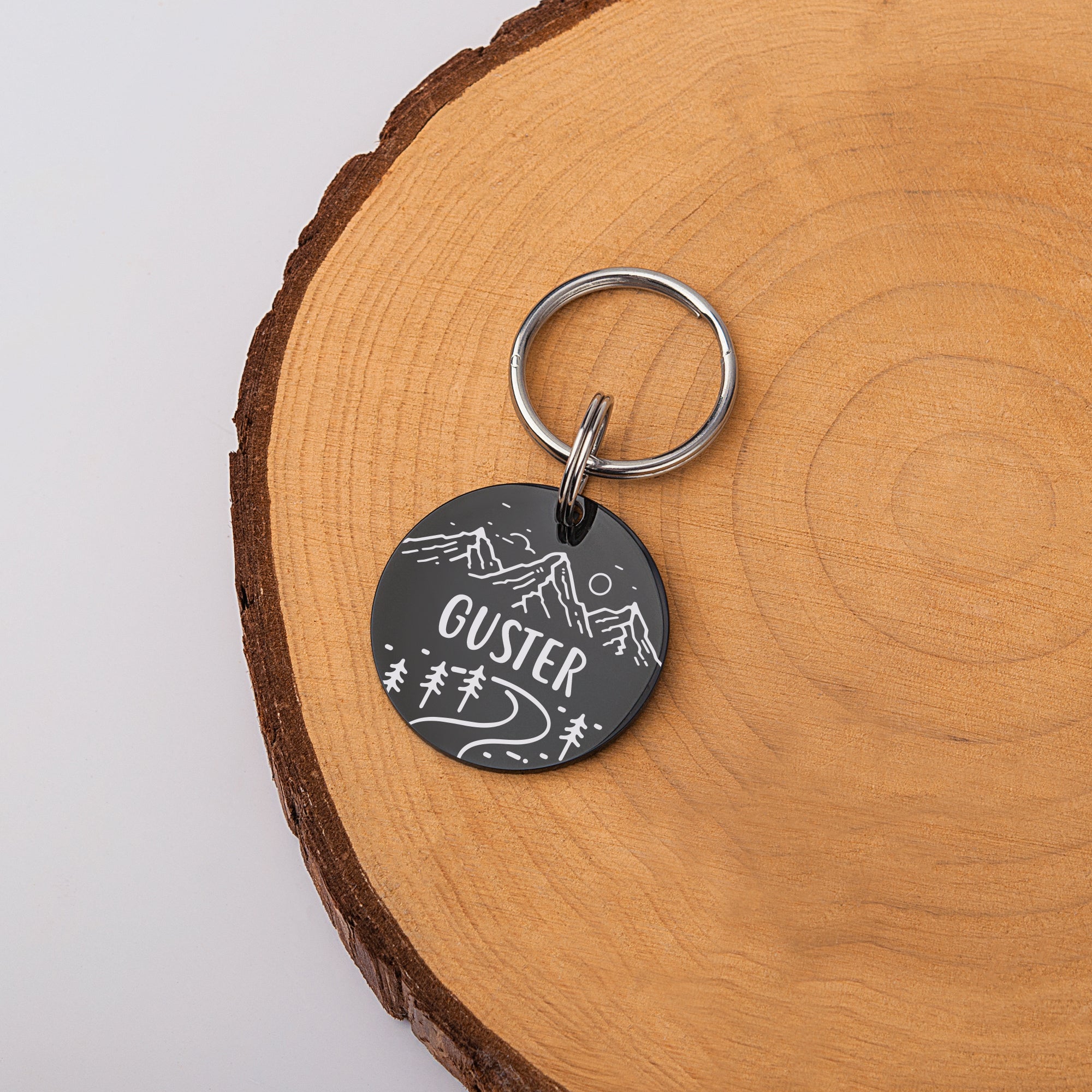 Mountain Road Round Pet Dog Tag