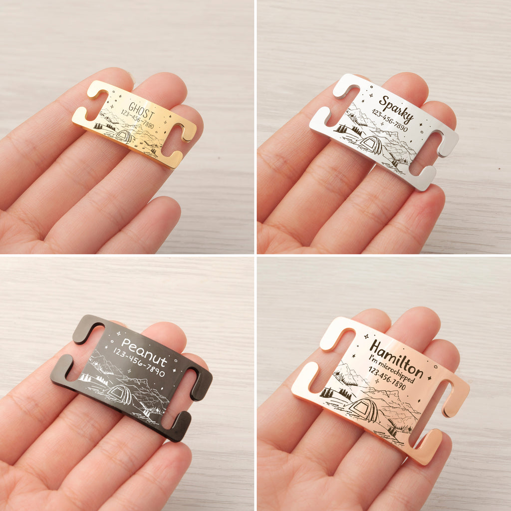 Outdoor Camping Slide On Pet ID Tag for Pets