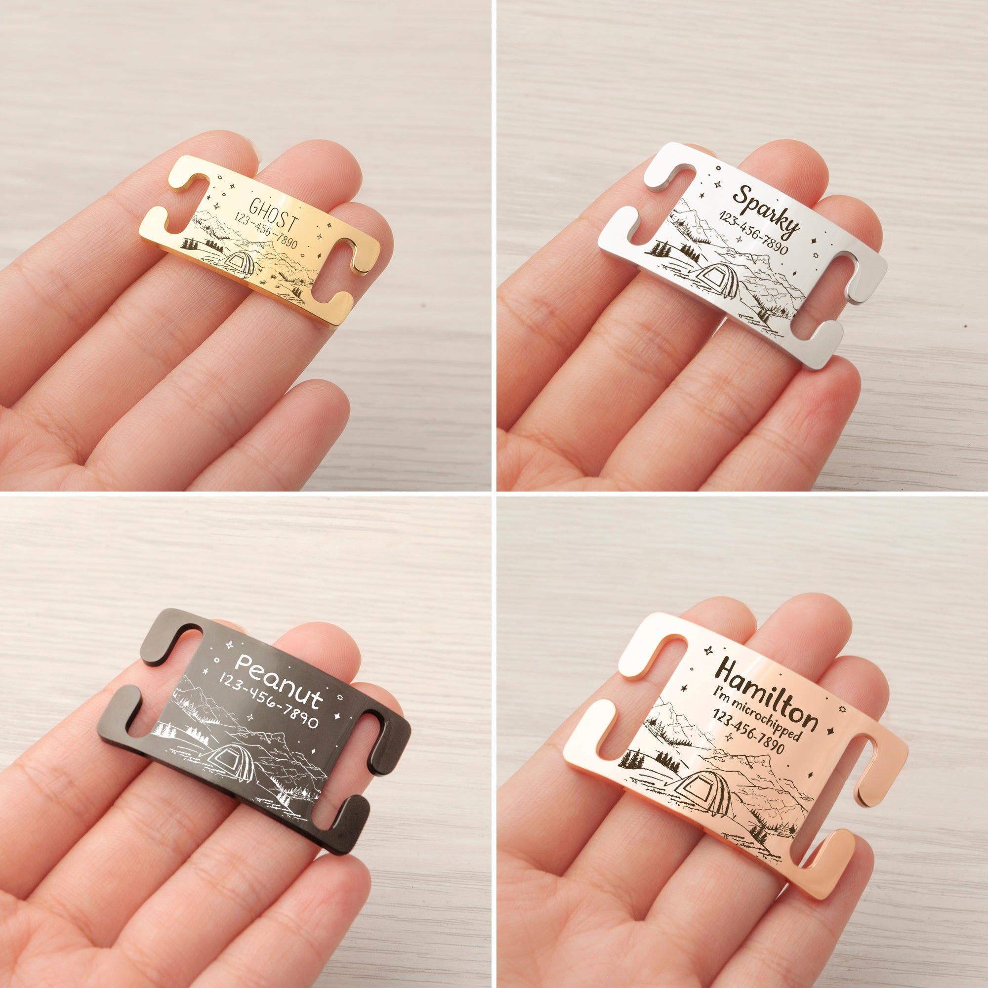 Outdoor Camping Slide On Pet ID Tag for Pets