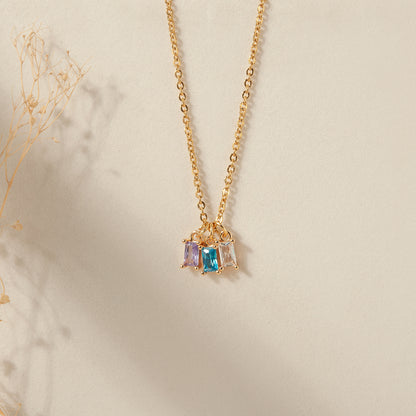 Gold Birthstone Charm Necklace