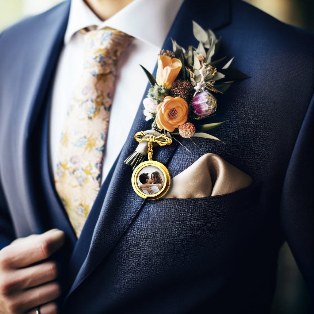 Custom Memorial Photo Locket Pin