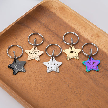 Personalized Desert Starry Sky Star Shaped Pet ID Dog Tag for Cat or Dog