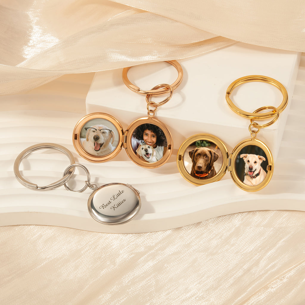 Custom Pet Photo Locket Key Chain