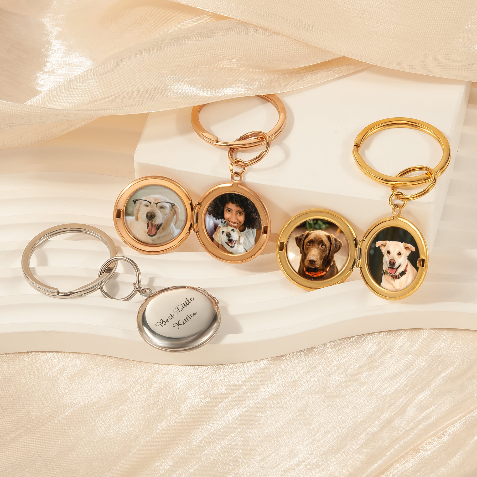 Custom Pet Photo Locket Key Chain