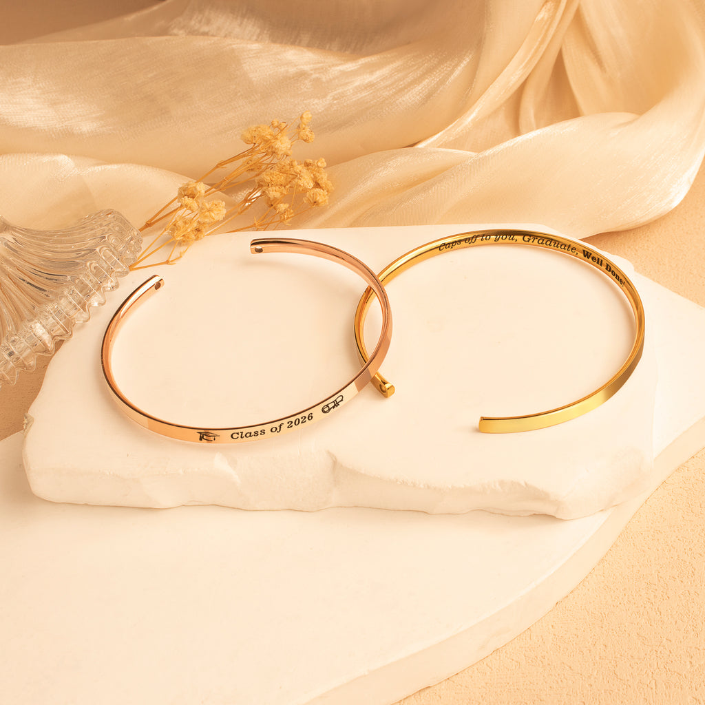 Dainty Graduation Cuff Bangle