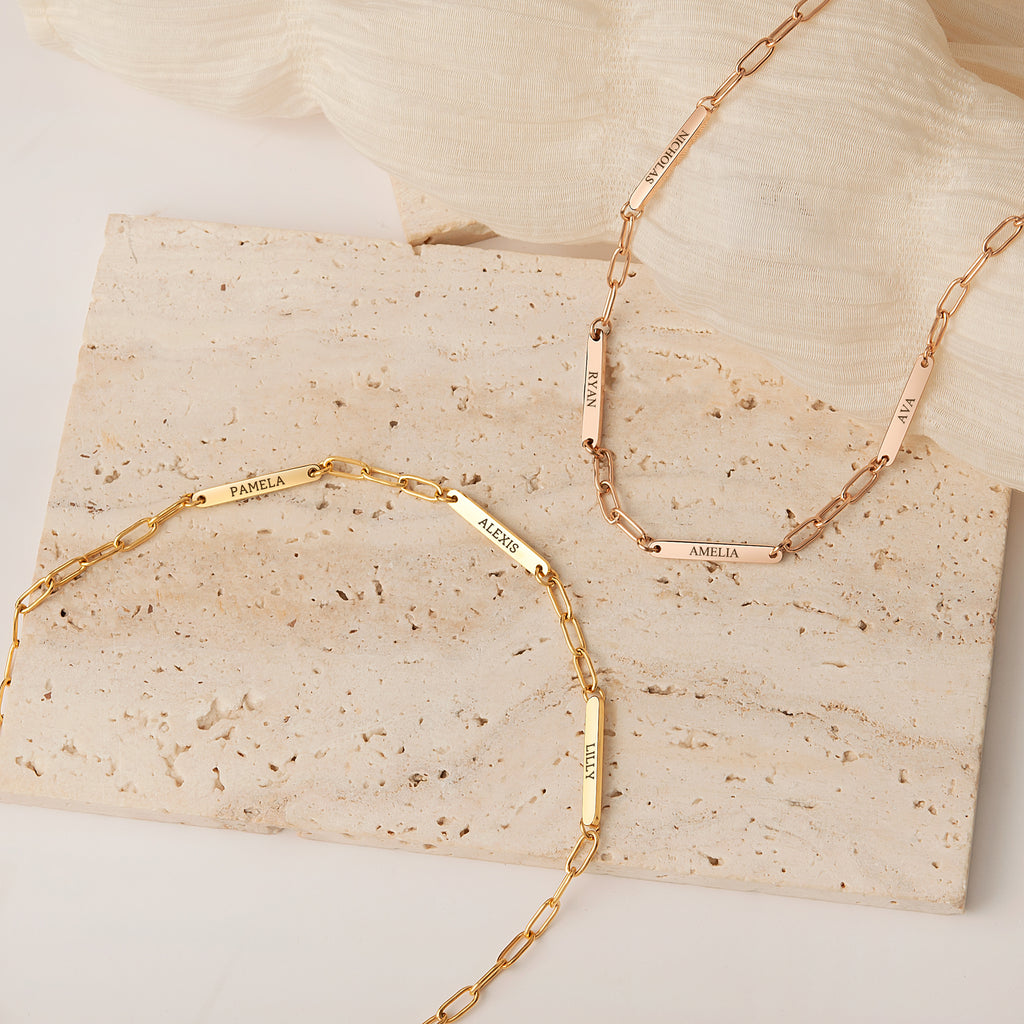 Custom Women's Paper Clip Stainless Steel Chain Necklace