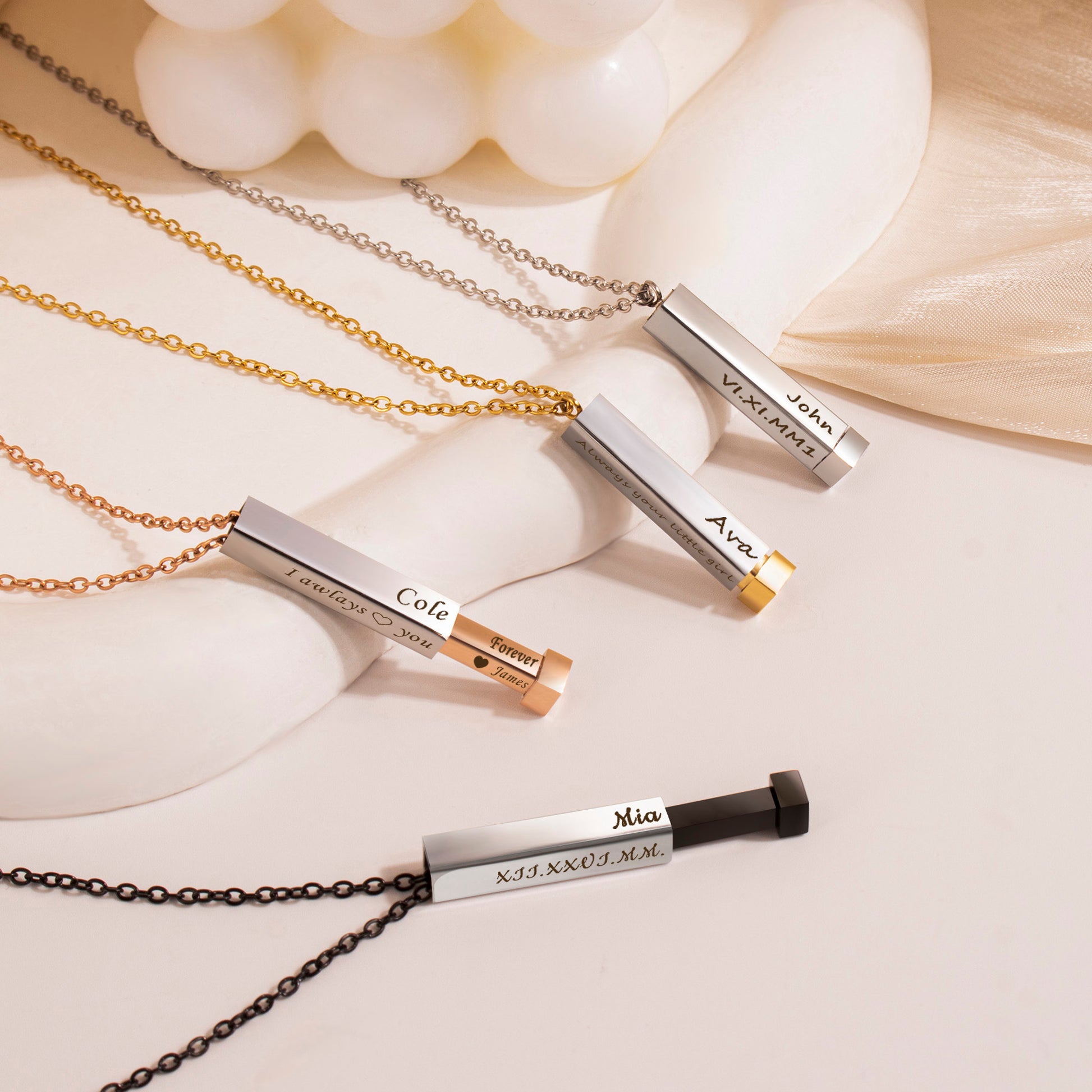 Custom Hidden Message Bar Necklace – Anavia Jewelry Gift