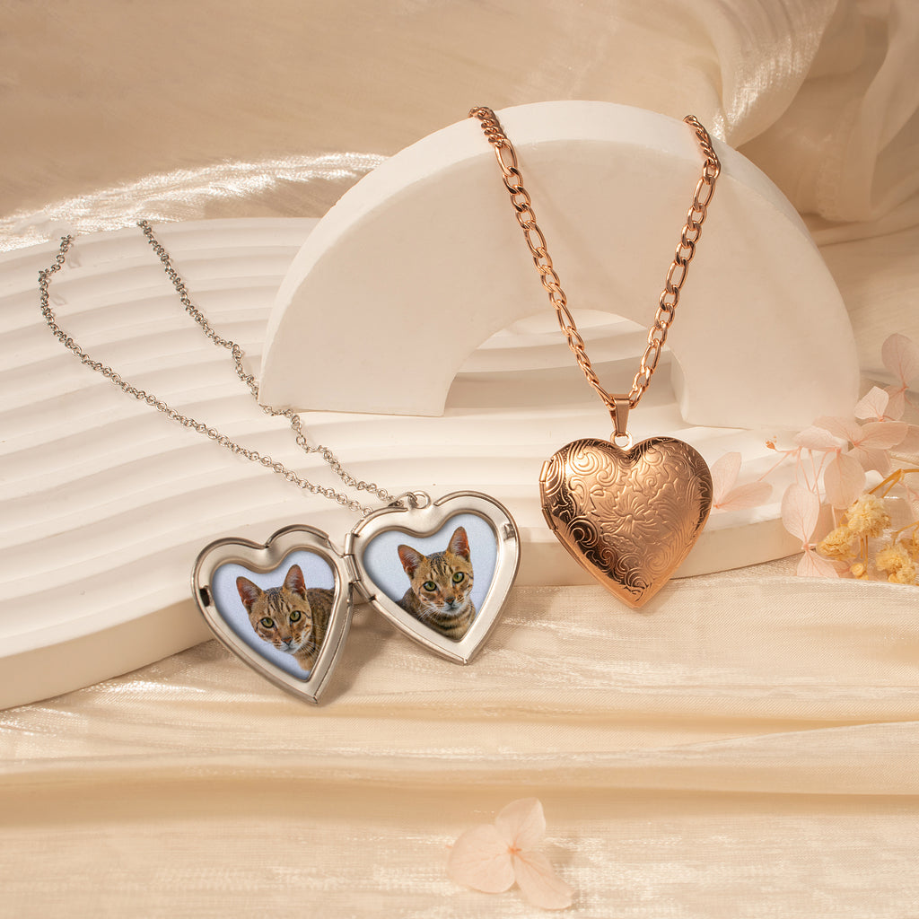 Wave Pet Photo Heart Locket
