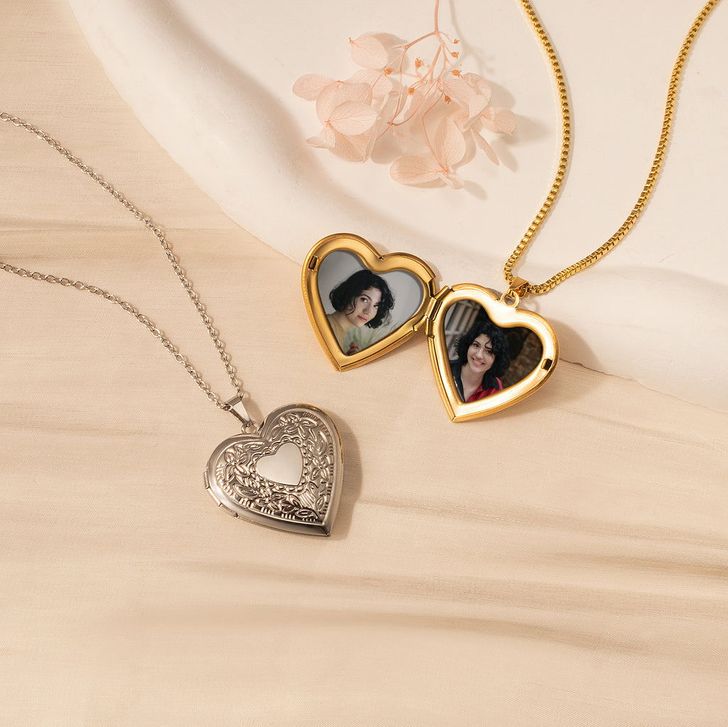 Raise Heart Photo Heart Locket Necklace