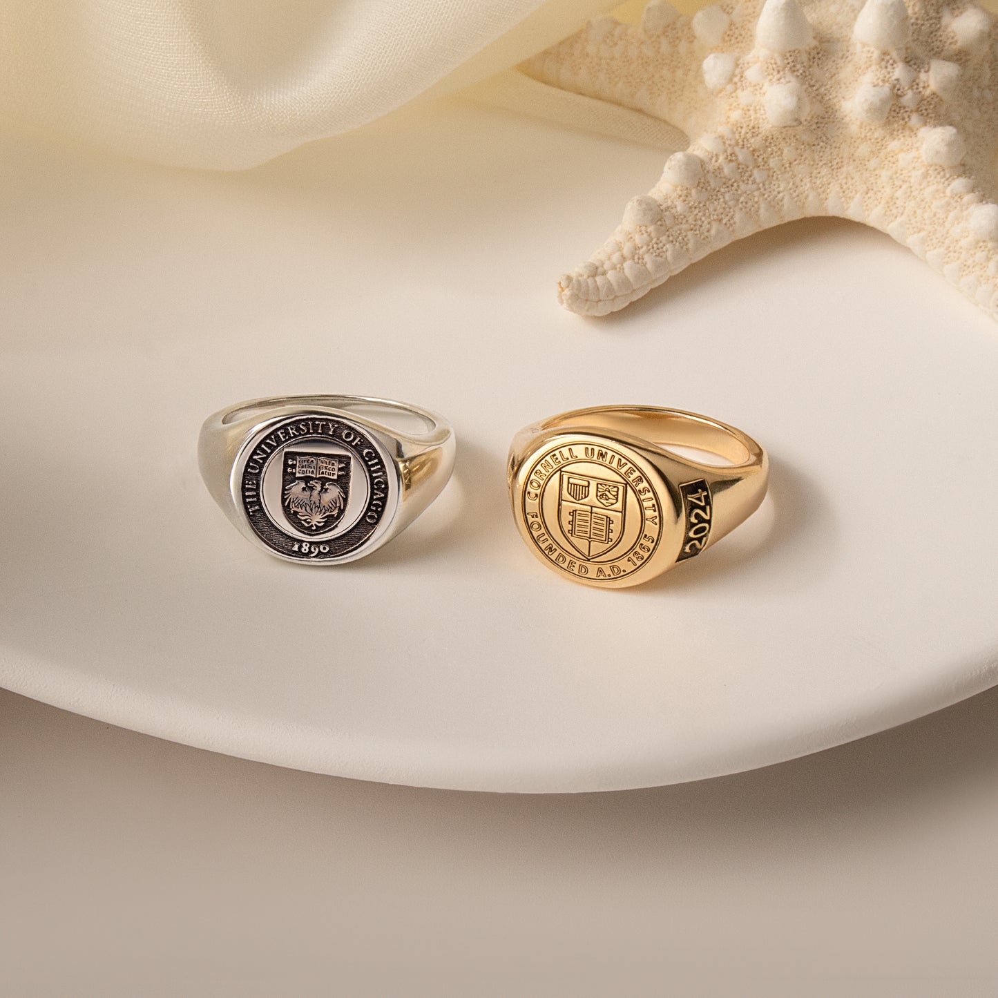 Custom College Emblem Signet Ring