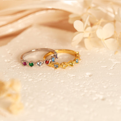 Personalized Birthstone XOXO Ring