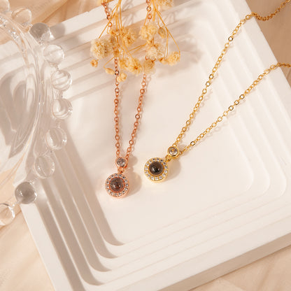 Round Photo Projection Necklace