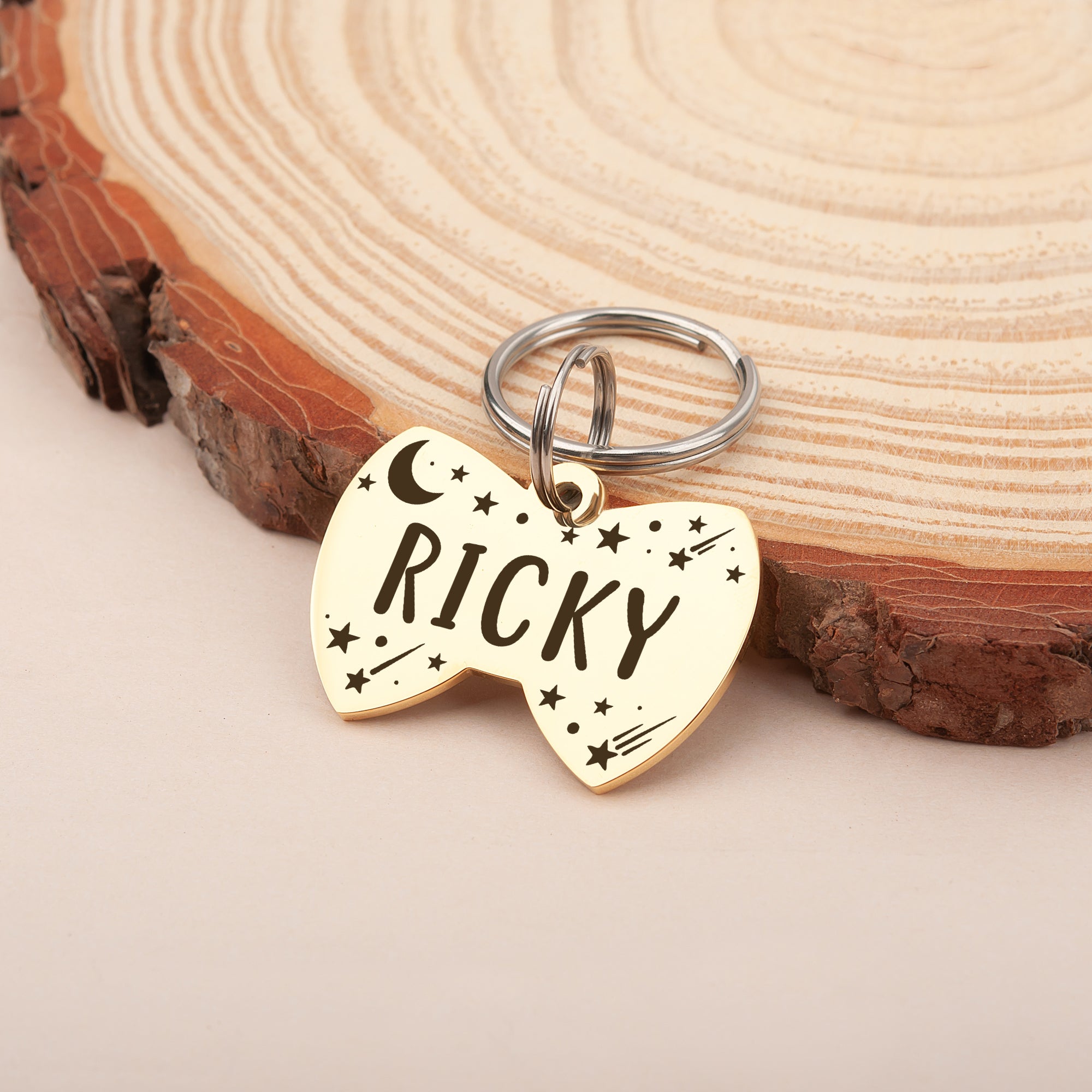 Personalized Bow Tie Stainless Steel Pet ID Tag