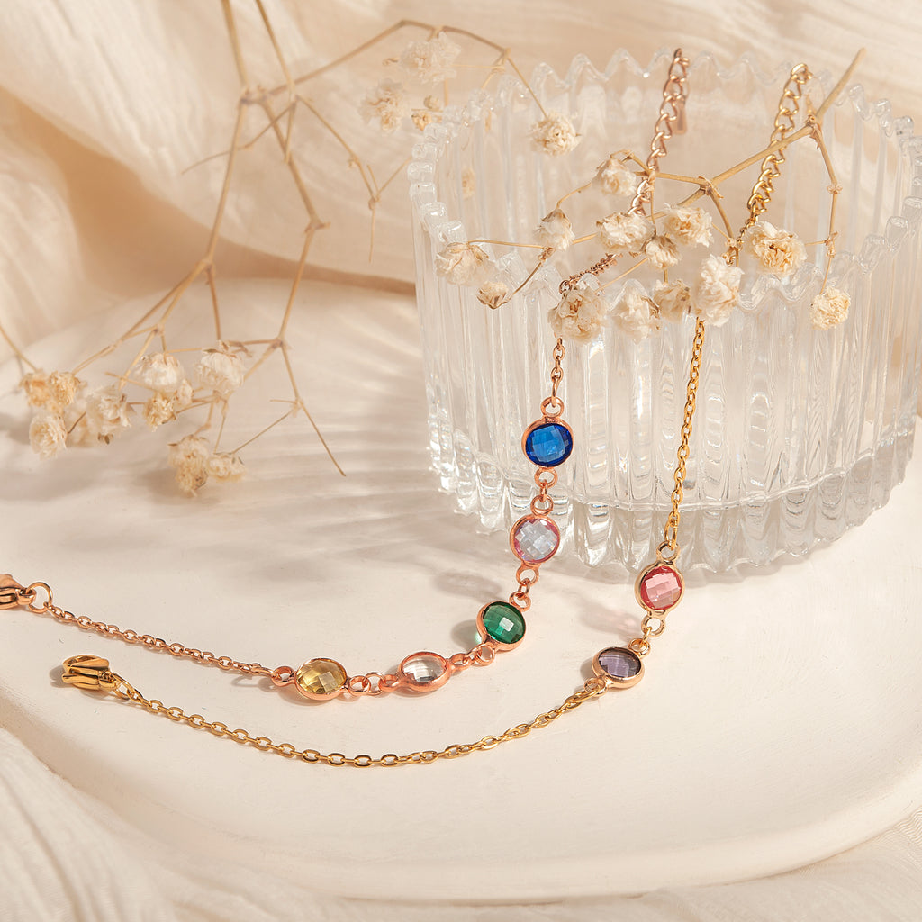 Birthstone Connecter Charm Bracelet