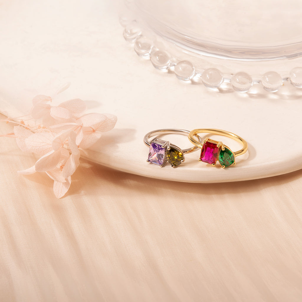 Toi et Moi Gemstone Ring
