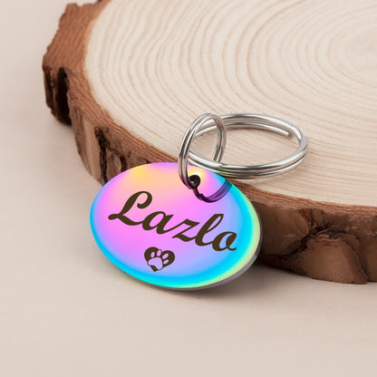 Custom Horizontal Oval Shaped Pet ID Dog Tag