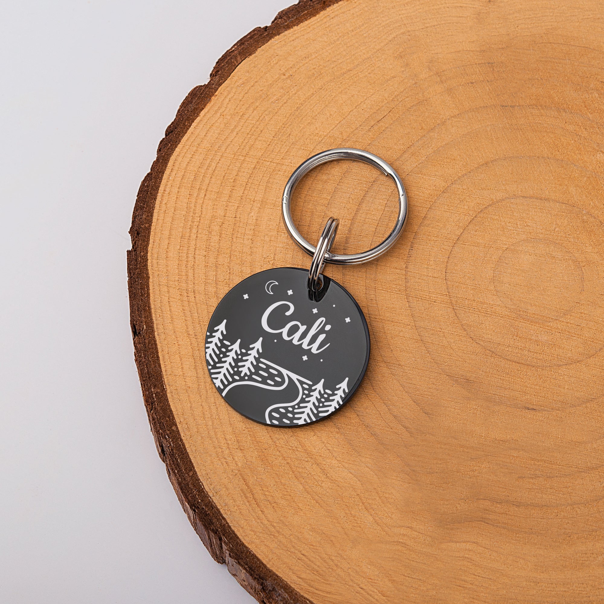 Horizon Line Road Round Pet Dog Tag