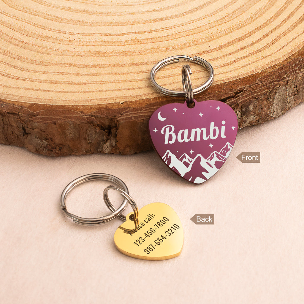 Personalized Heart Stainless Steel Pet ID Tag