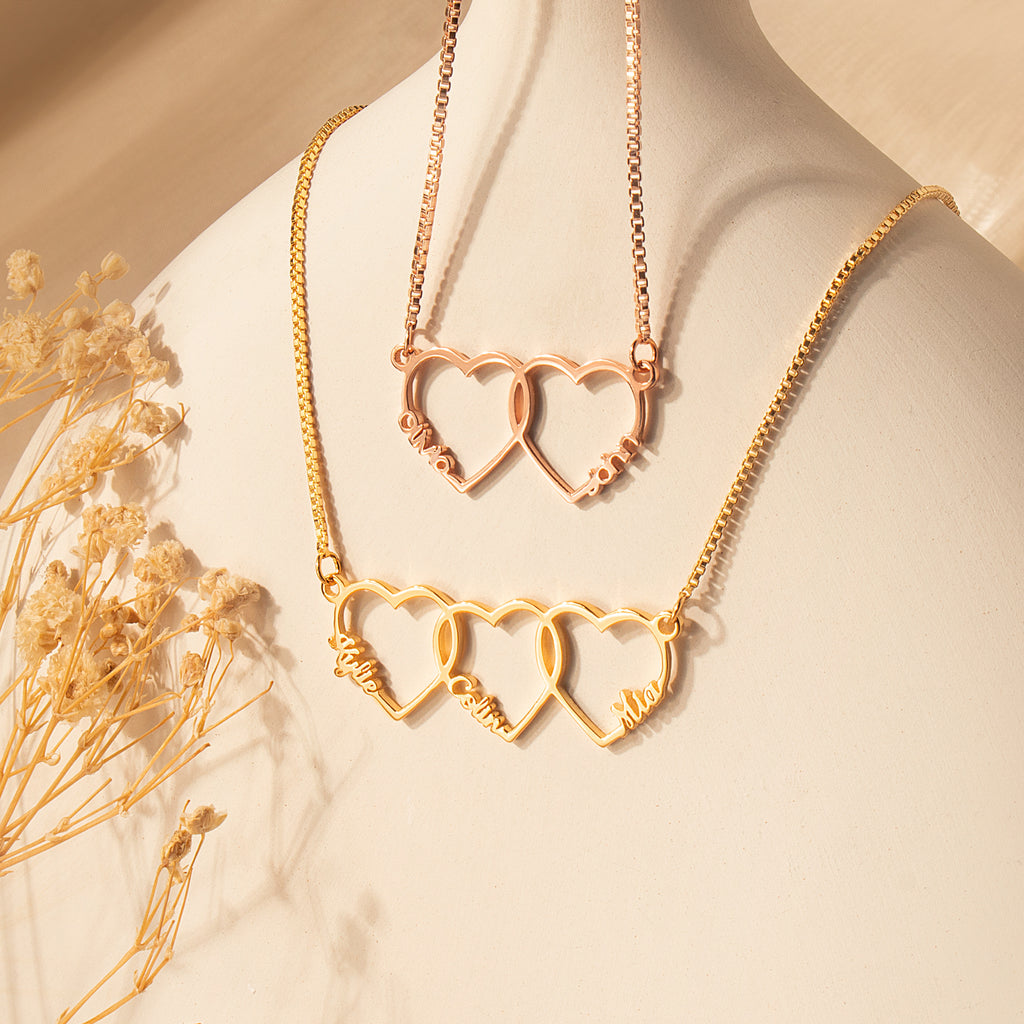 Custom Multi-Name Heart Necklaace