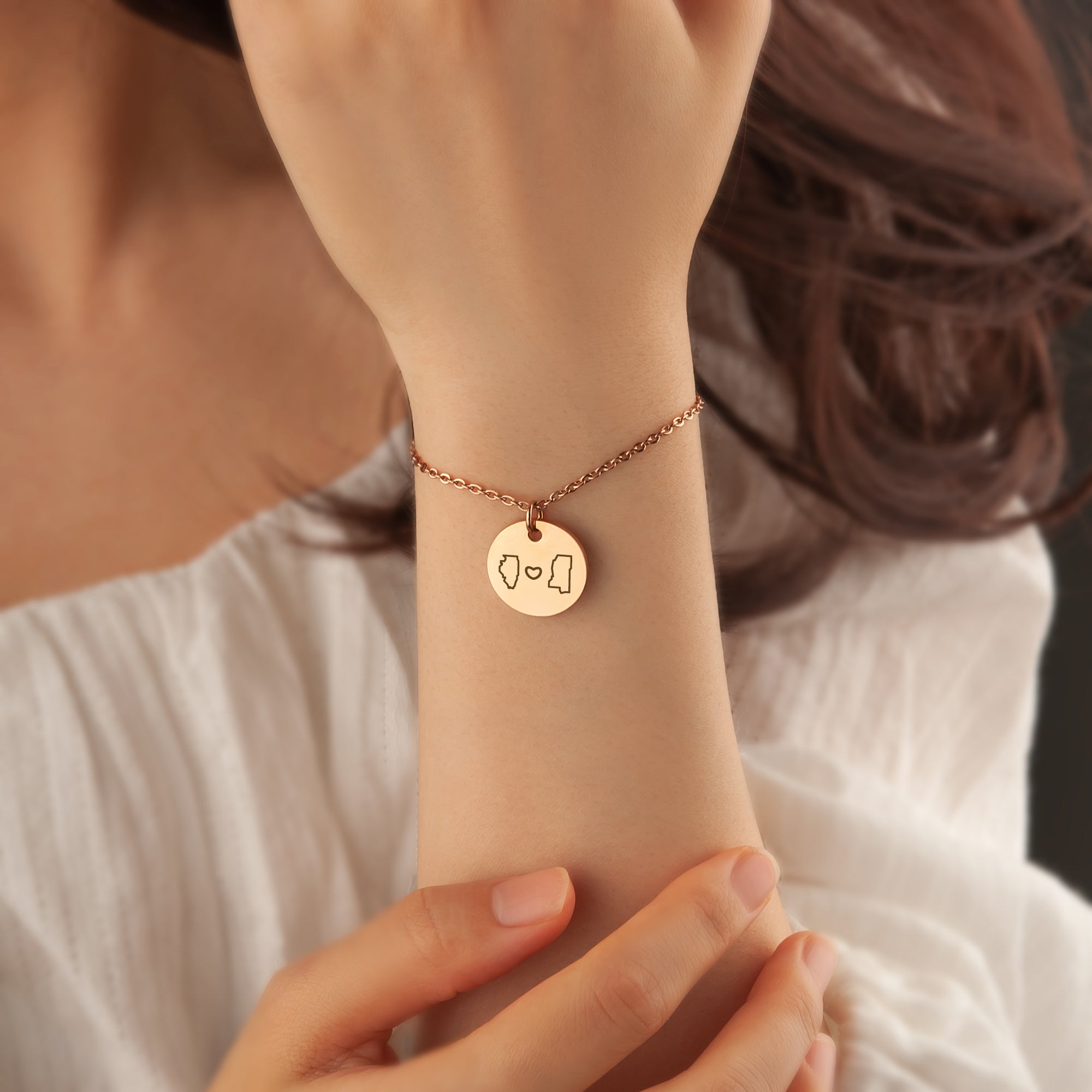 Long Distance State Charm Bracelet