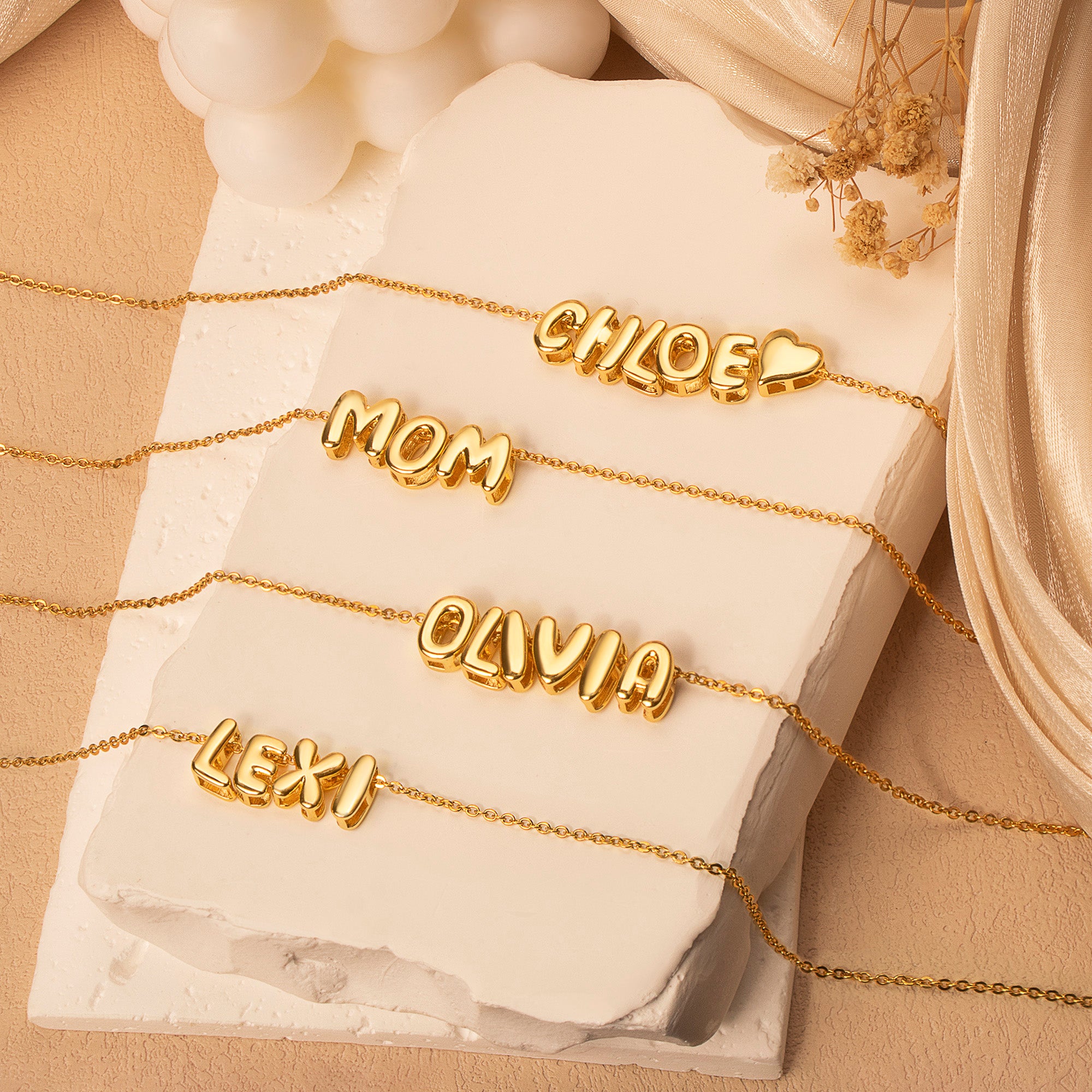 Personalized Letter Bead Name Necklace