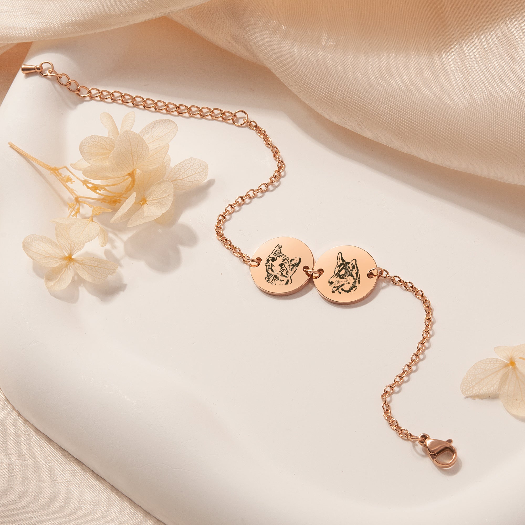 Personalized Pet Portrait Charm Bracelet