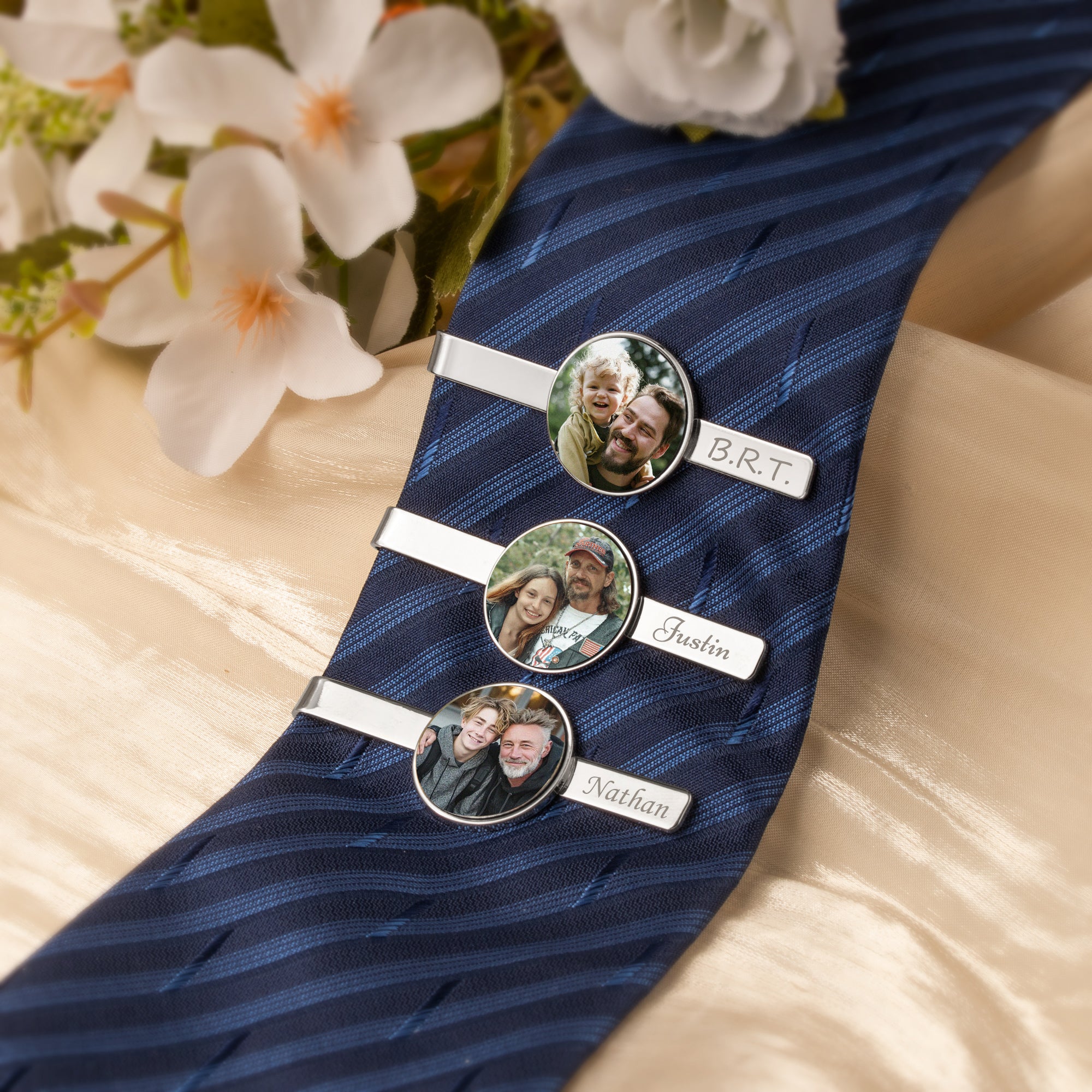 Custom Wedding Photo Tie Clip