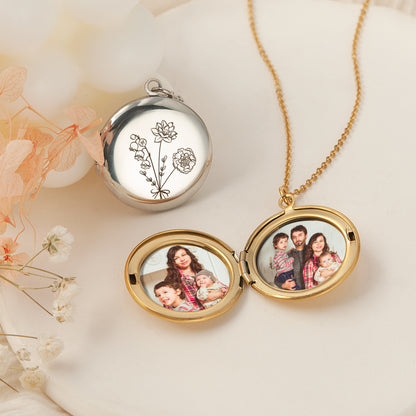 Build Your Own Bouquet Photo Locket Necklace