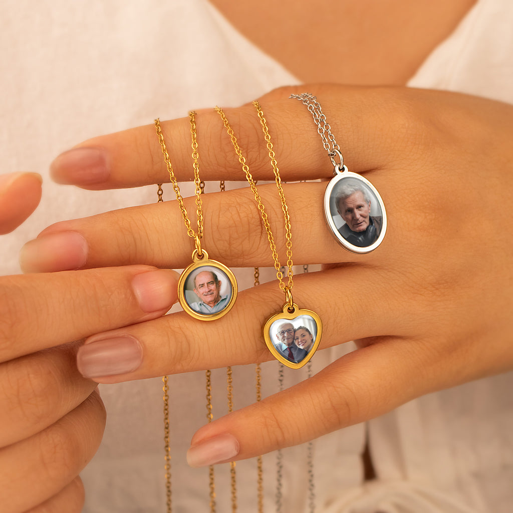 Multi-Shape Pet Photo Necklace with Glass Dome Cab