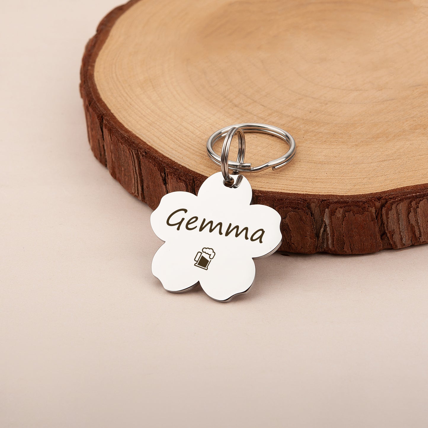 Custom Cherry Blossom Pet ID Dog Tag