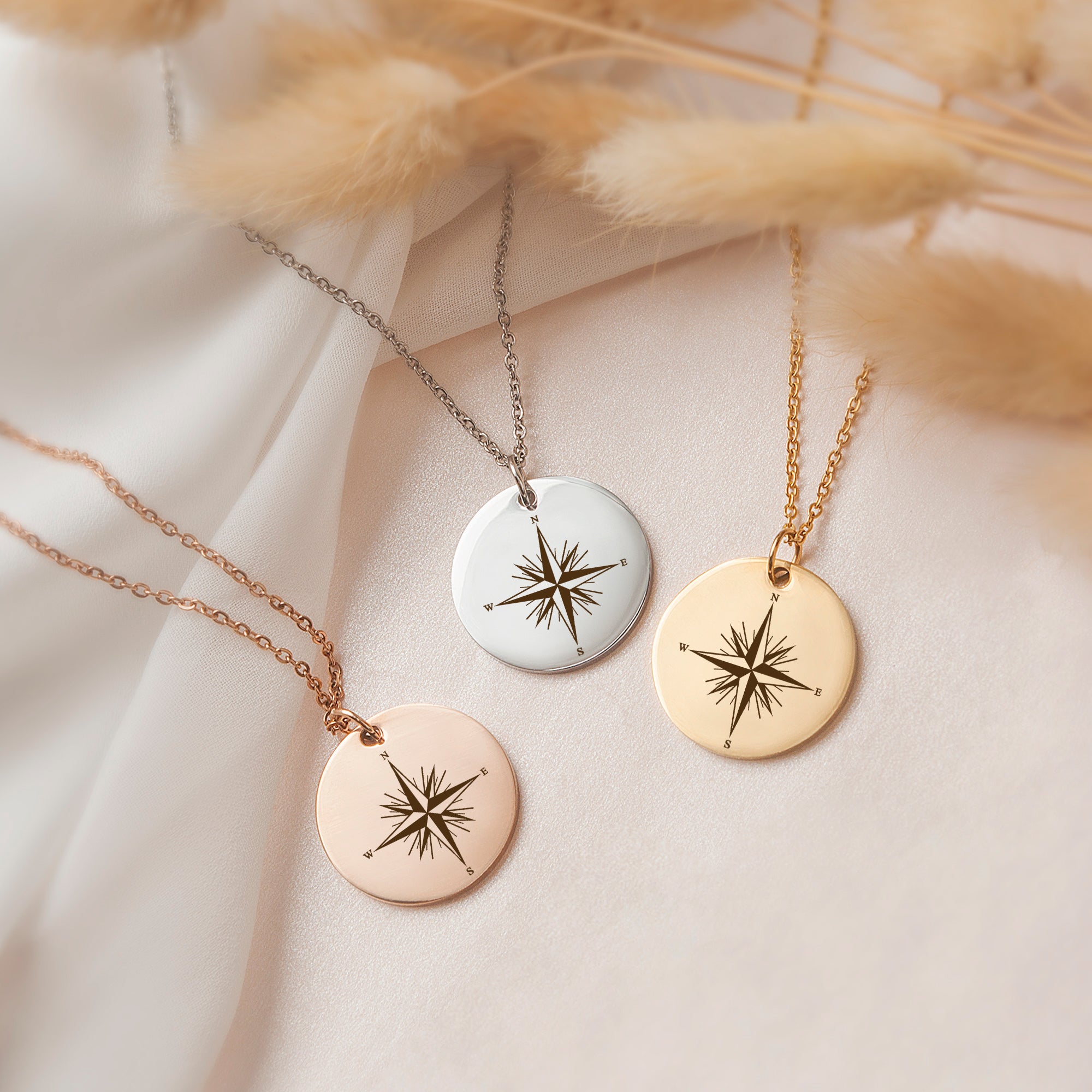 "Never Stop Exploring" Compass Necklace