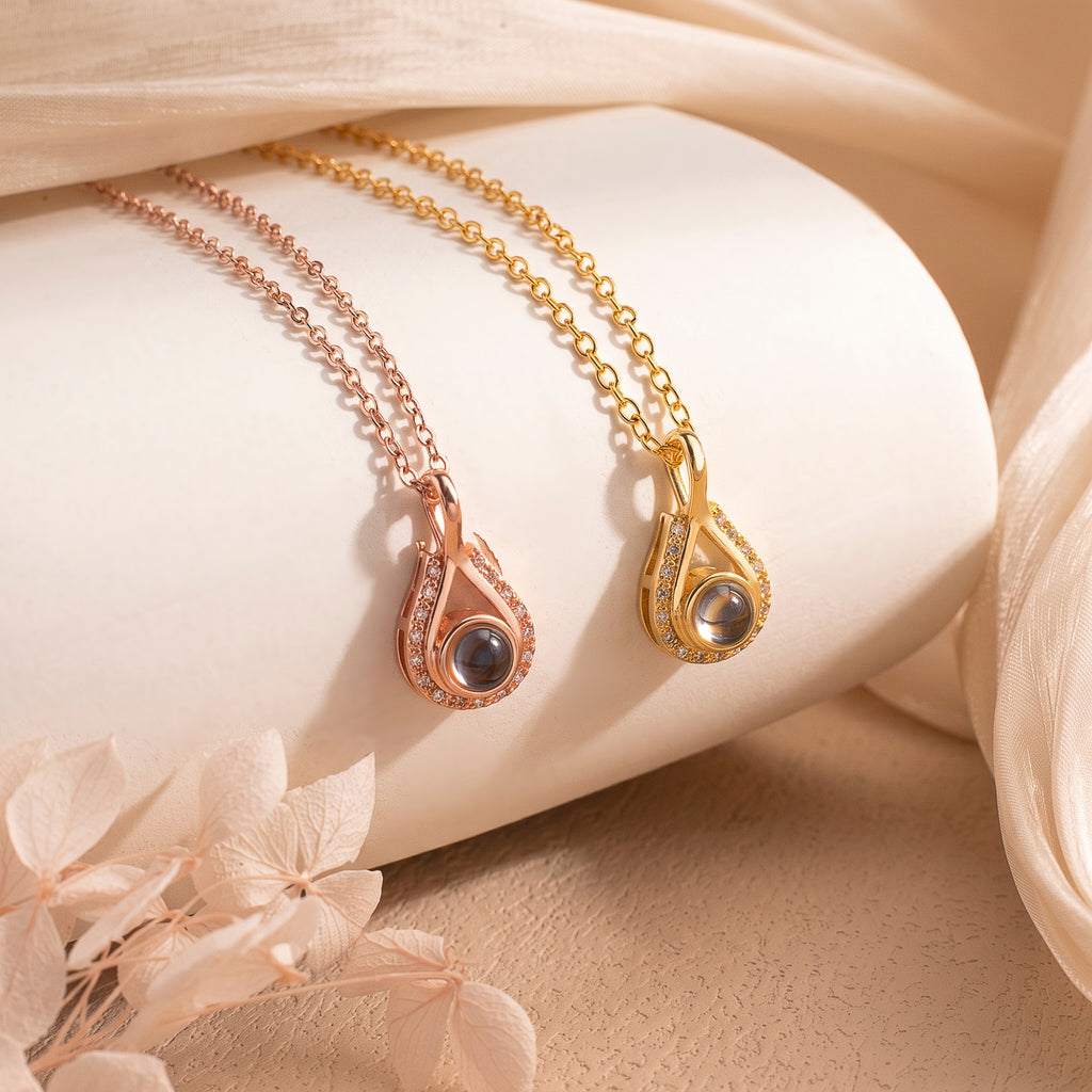 Teardrop Photo Projection Necklace
